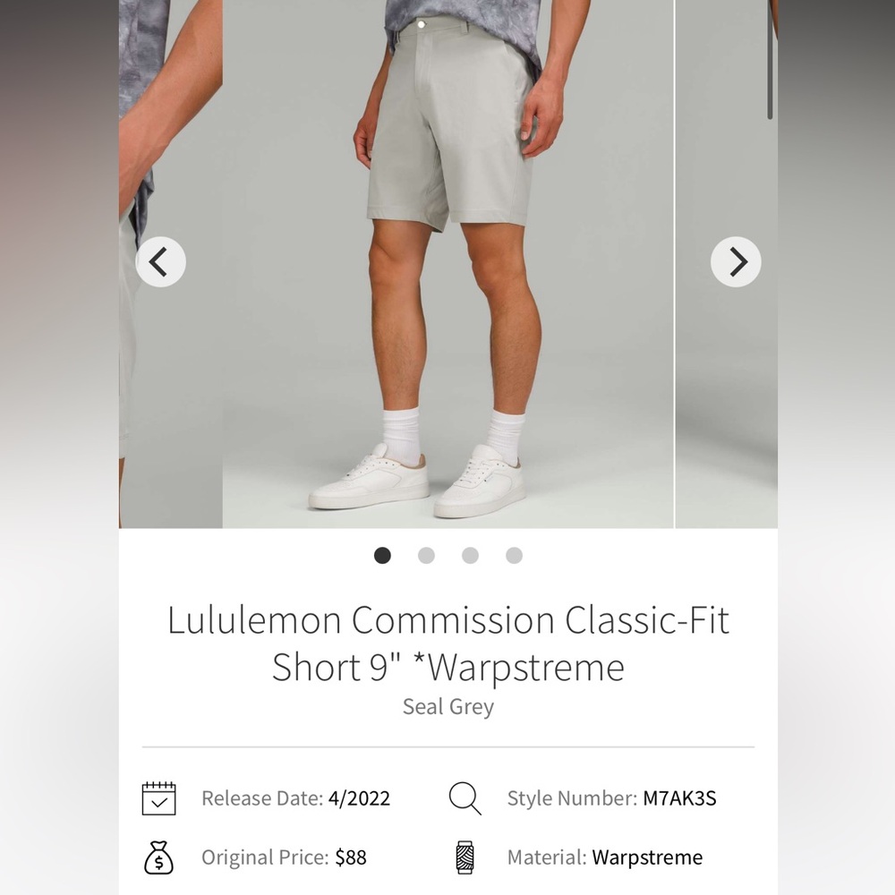 EUC Lululemon Men’s Commission Classic Fit Short 9” Warpstreme - Picture 6 of 6